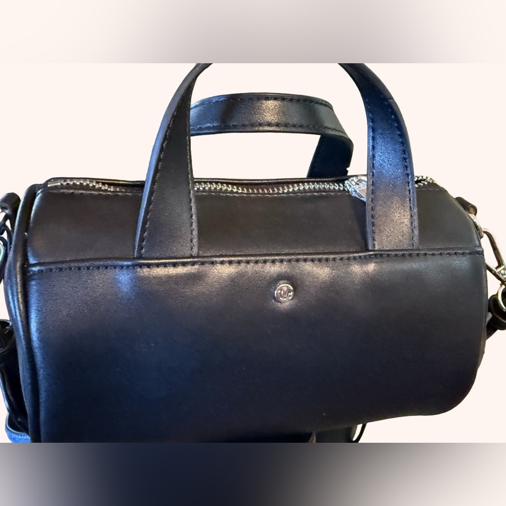 True Religion NWT Black Crossbody Silver Details Denim Strap & Earrings (P132) - Picture 5 of 15